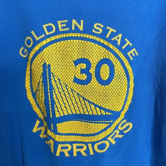 Golden State Warriors Stephen Curry T-Shirt, #30, Blue, Adidas XL - Picture 2 of 7